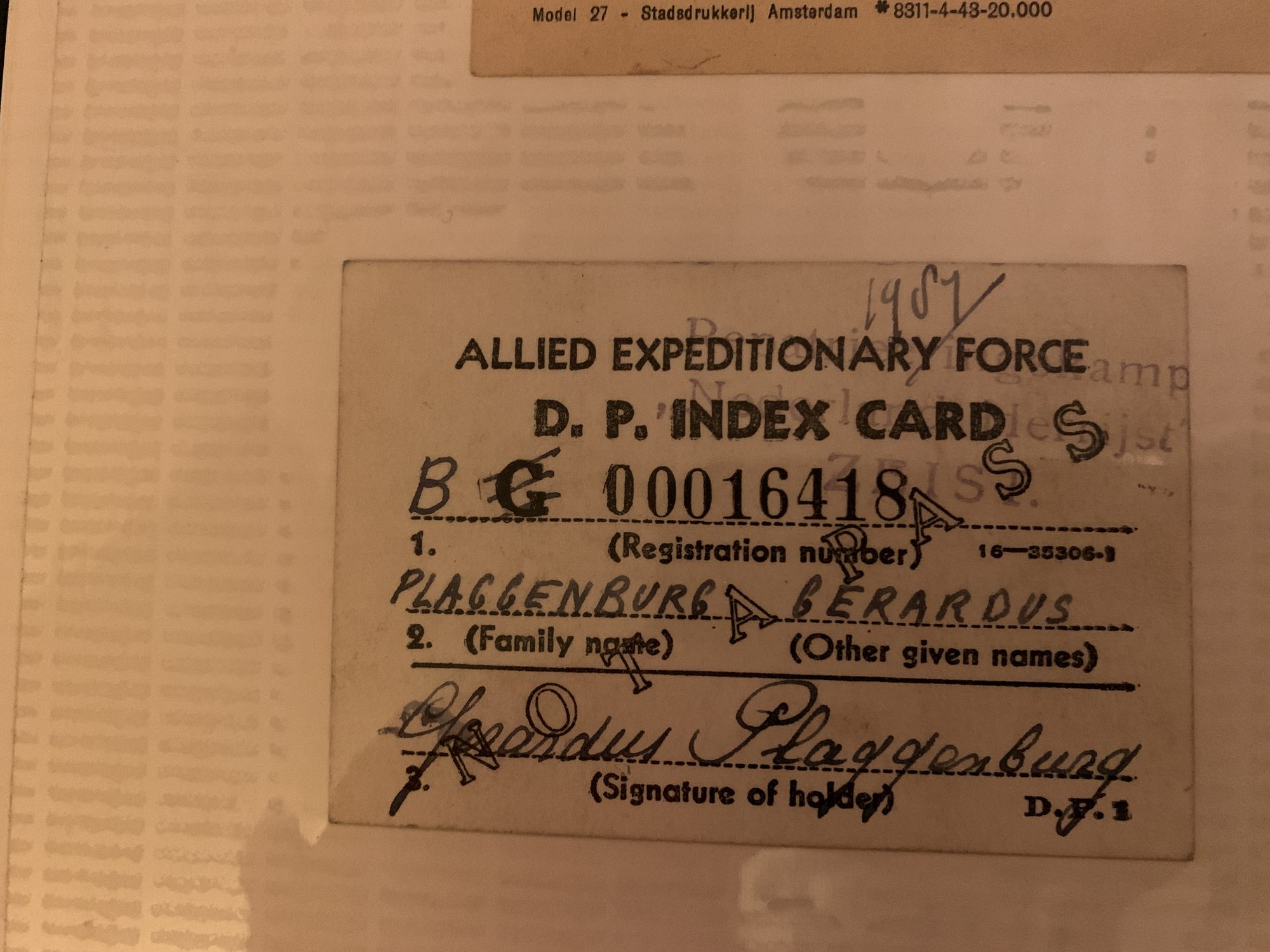 Displaced Person-kaart (Allied Expeditionary Force).