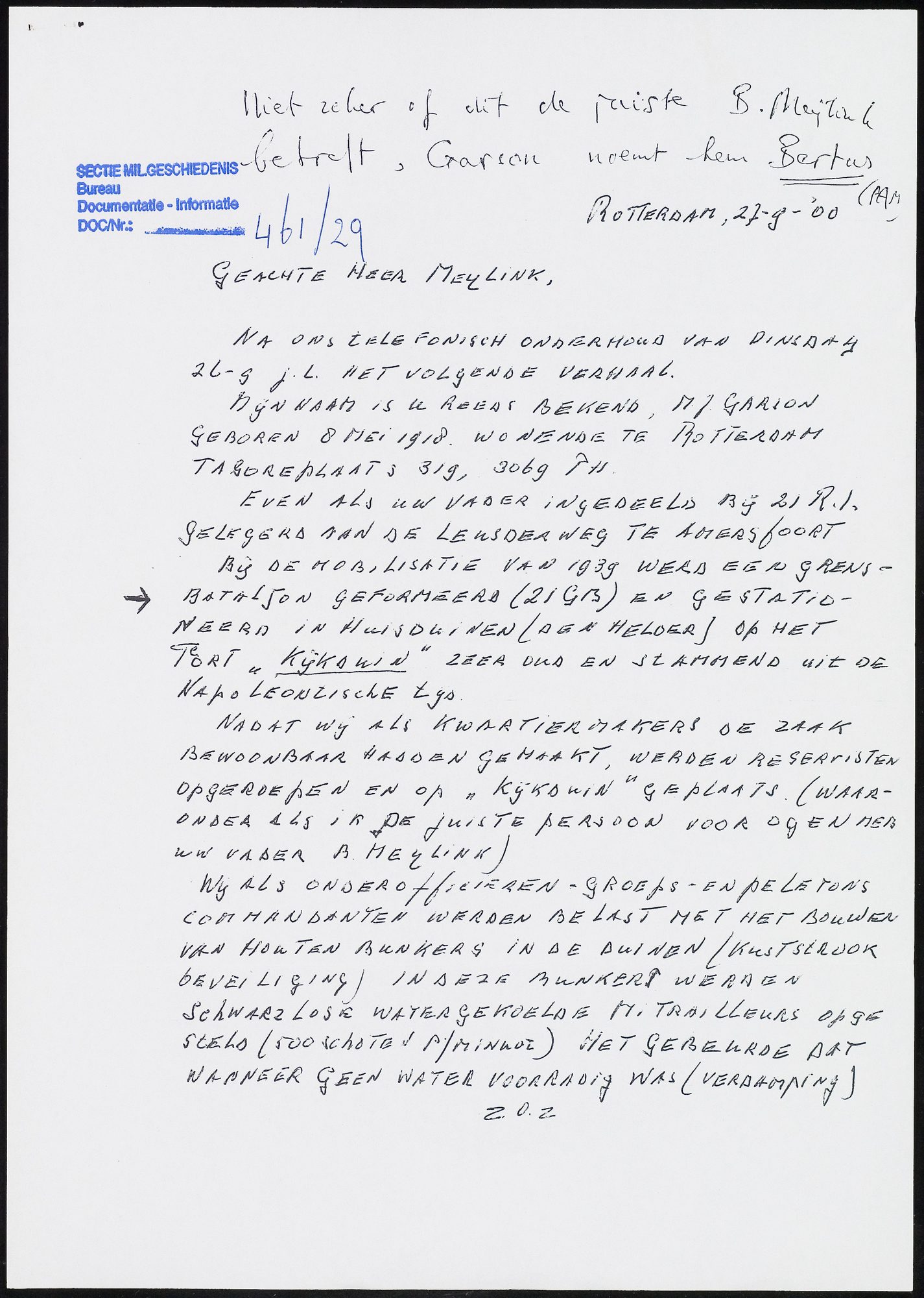 Dossier 45e Res.G.C., blad 7 (brief Garson, 21 G.B.)